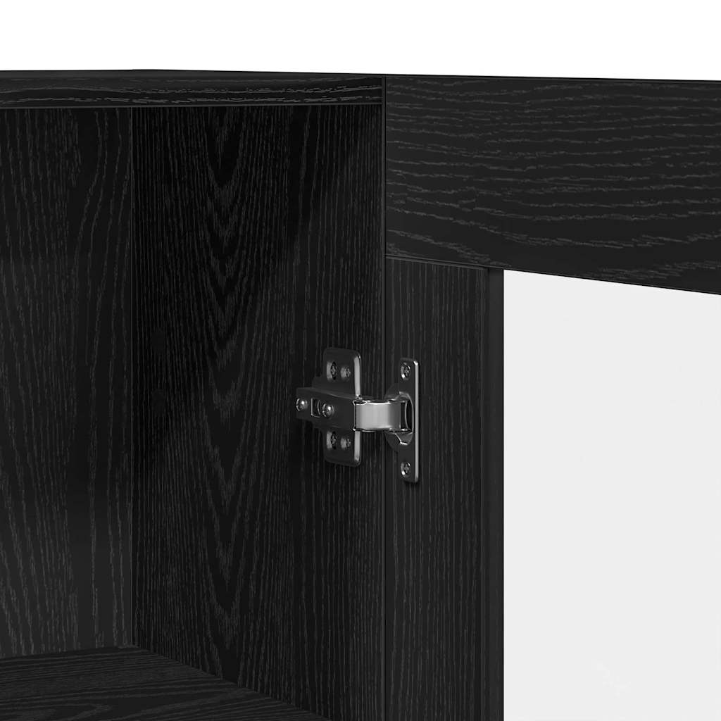 Bücherregal Schwarz Eichen-Optik 82,5 x 30,5 x 185 cm