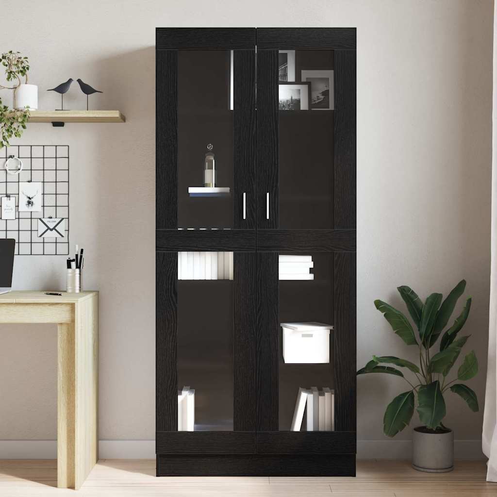 Bücherregal Schwarz Eichen-Optik 82,5 x 30,5 x 185 cm