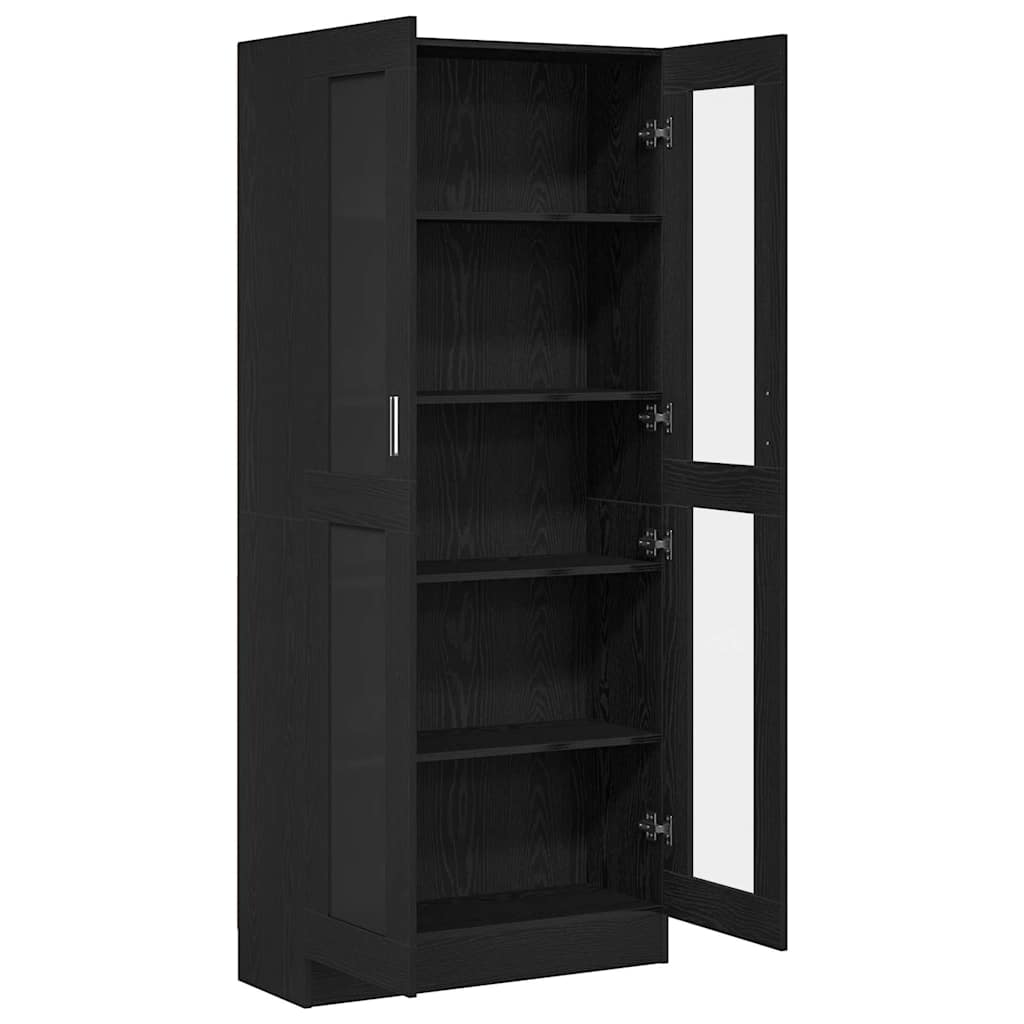 Bücherregal Schwarz Eichen-Optik 82,5 x 30,5 x 185 cm