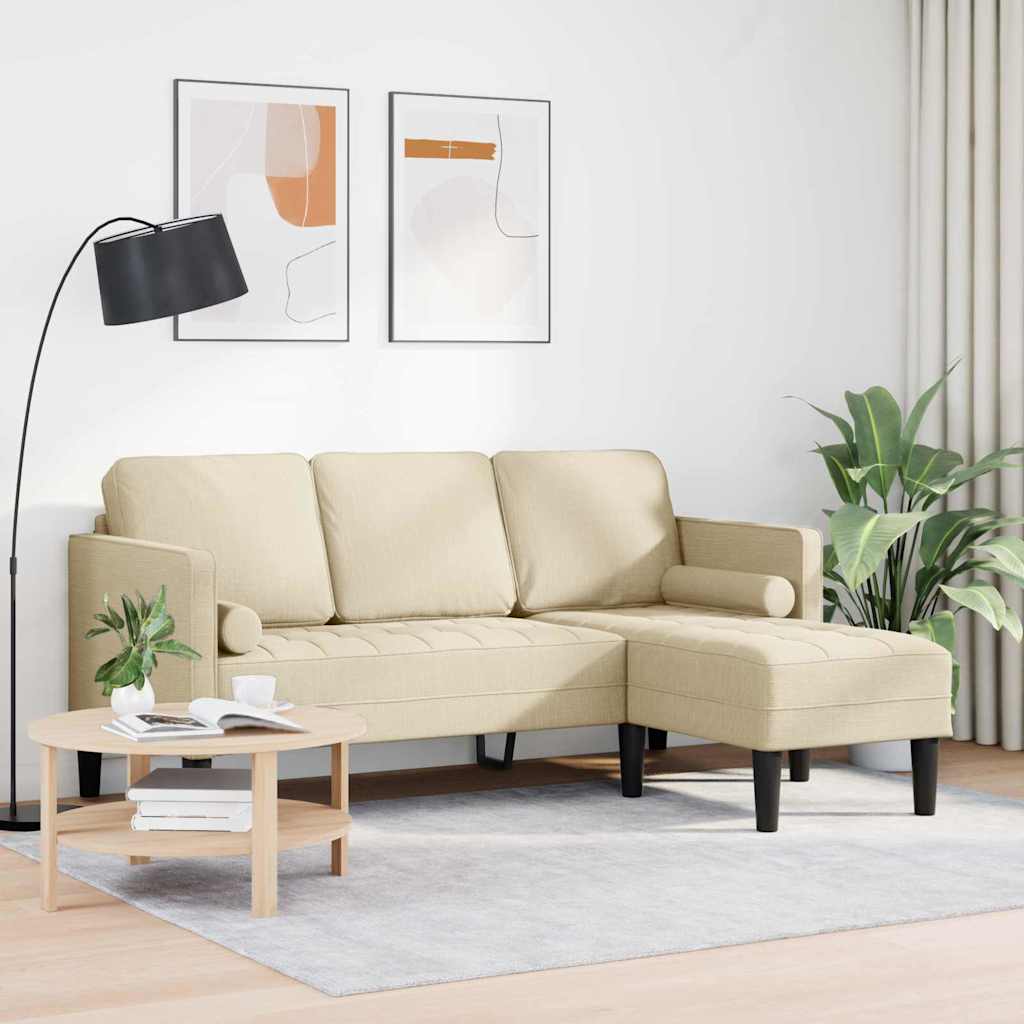 Sofa Set Creme 173 x 131 x 67 cm Stoff