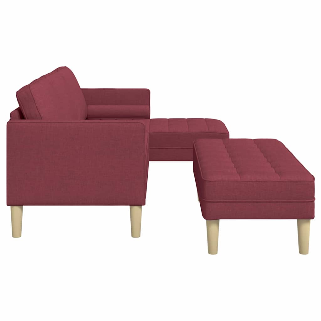 Sofa Set 2 pcs Weinrot 173 x 131 x 67 cm Stoff