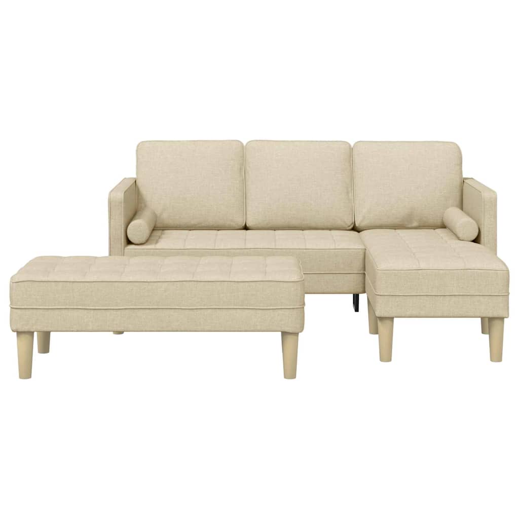 Sofa Set 2 pcs Creme 173 x 131 x 67 cm Stoff
