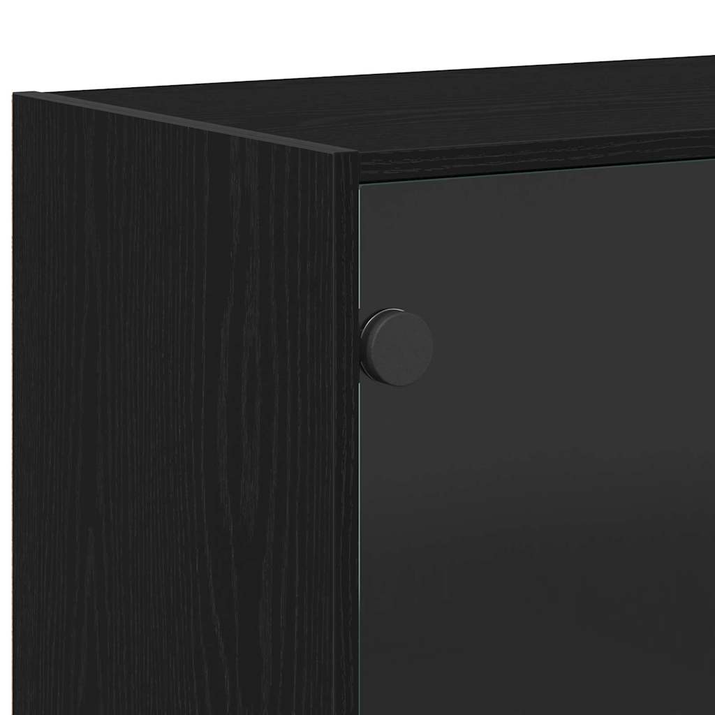 Sideboard Schwarz Eichen-Optik 102 x 37 x 75.5 cm Holzwerkstoff