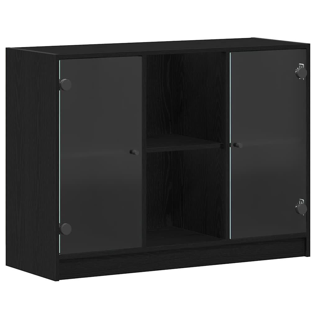Sideboard Schwarz Eichen-Optik 102 x 37 x 75.5 cm Holzwerkstoff