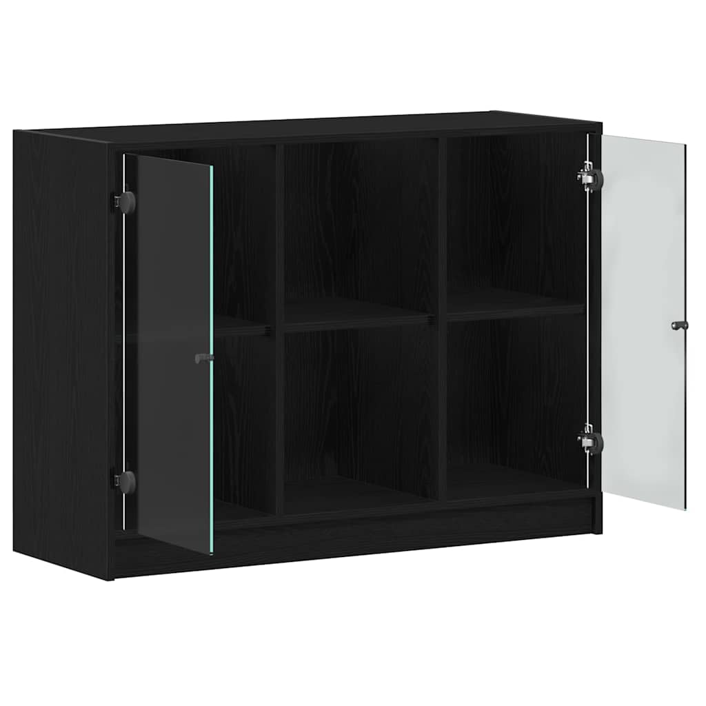 Sideboard Schwarz Eichen-Optik 102 x 37 x 75.5 cm Holzwerkstoff