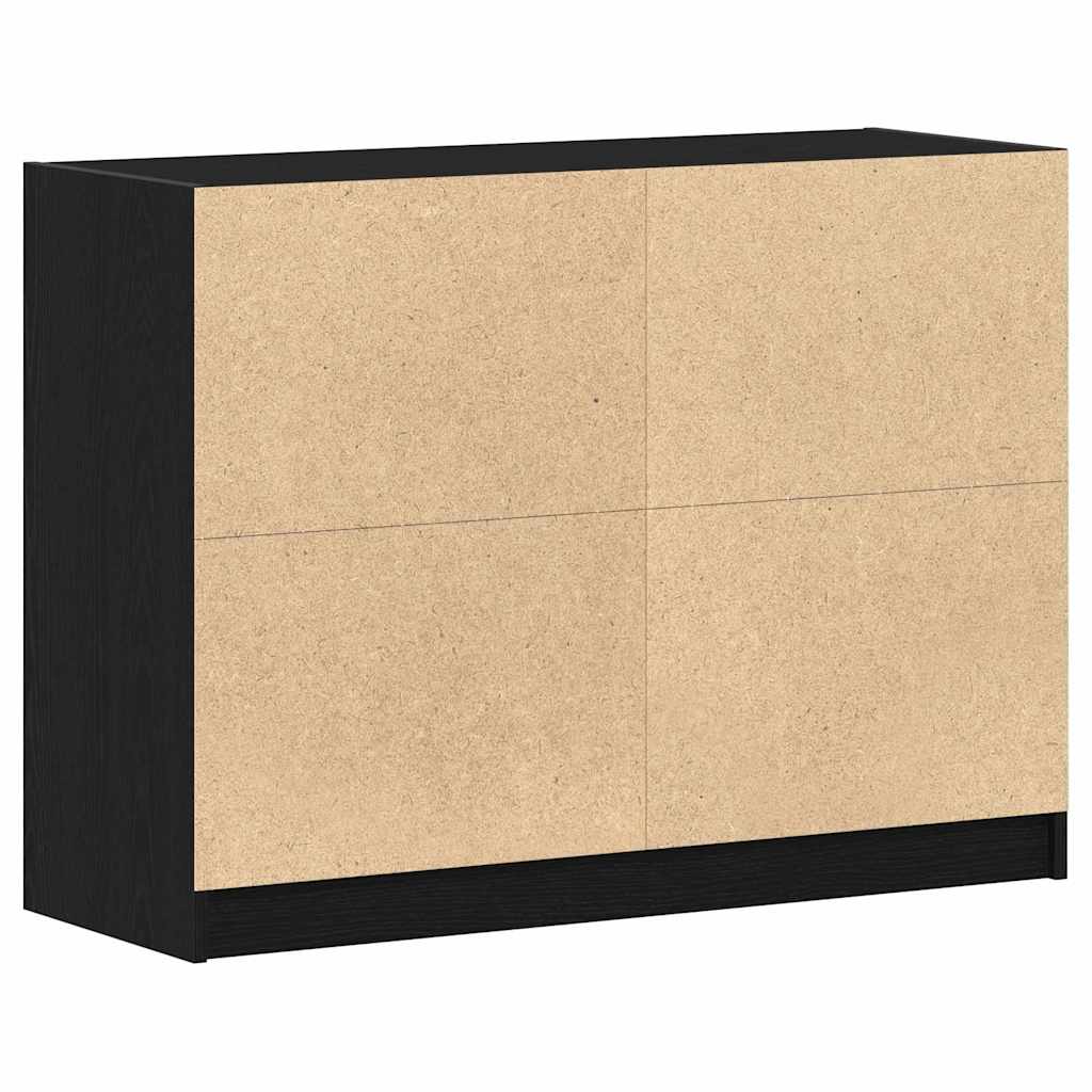 Sideboard Schwarz Eichen-Optik 102 x 37 x 75.5 cm Holzwerkstoff