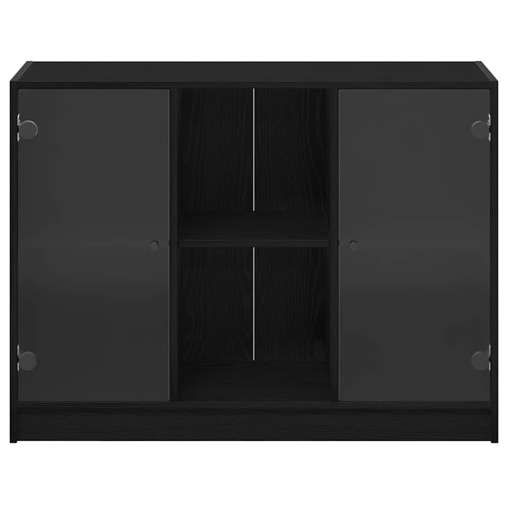 Sideboard Schwarz Eichen-Optik 102 x 37 x 75.5 cm Holzwerkstoff