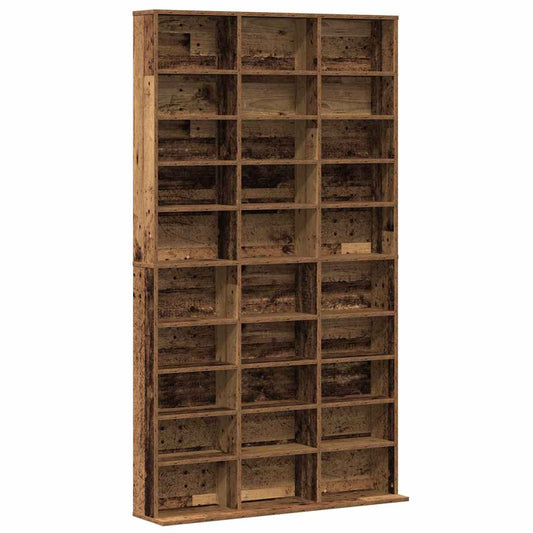 CD-Schrank mit Regal Altholz 101 x 23 x 177,5 cm Holzwerkstoff