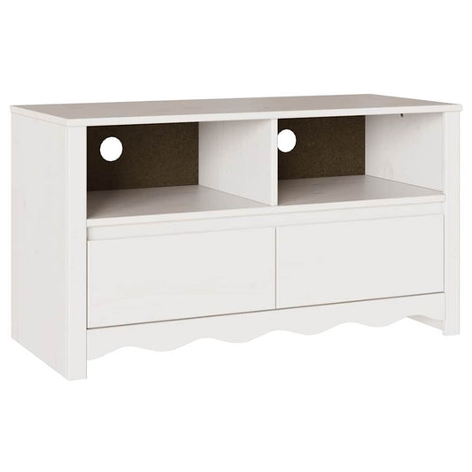 TV-Schrank Drammen Weiß 99 x 43 x 55 cm Massivholz Kiefer