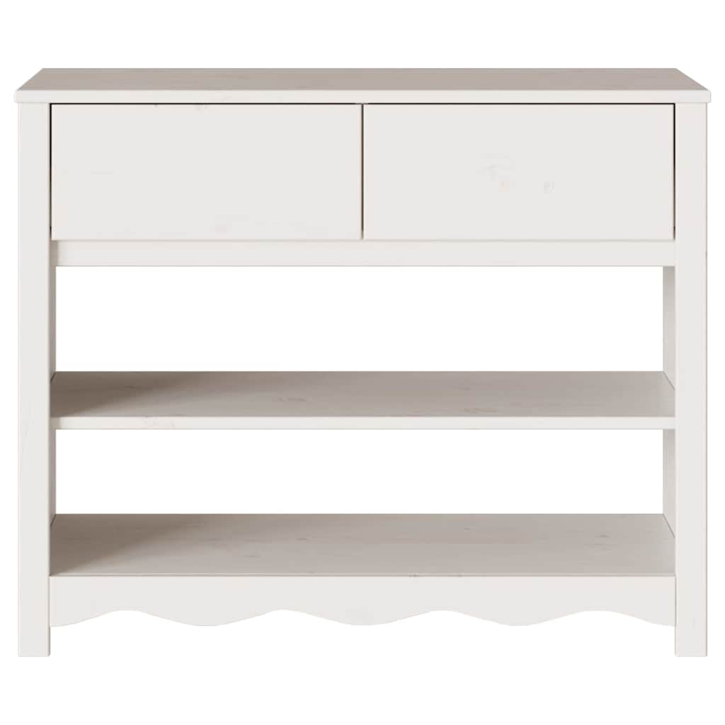 Konsolentisch Drammen Weiß 89,5 x 37 x 73 cm Massivholz Kiefer