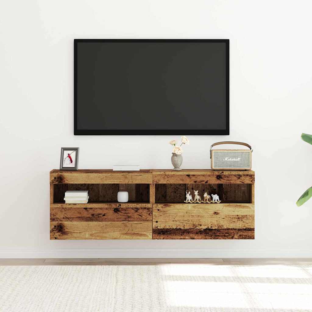 TV-Wandregal Wandmontiert Altholz 60 x 30 x 40 cm Holzwerkstoff