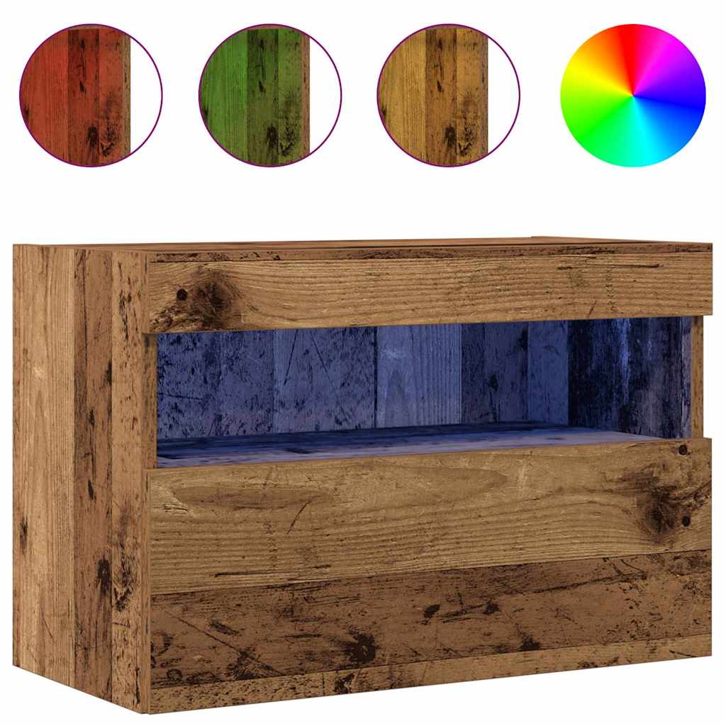 TV-Wandregal Wandmontiert Altholz 60 x 30 x 40 cm Holzwerkstoff