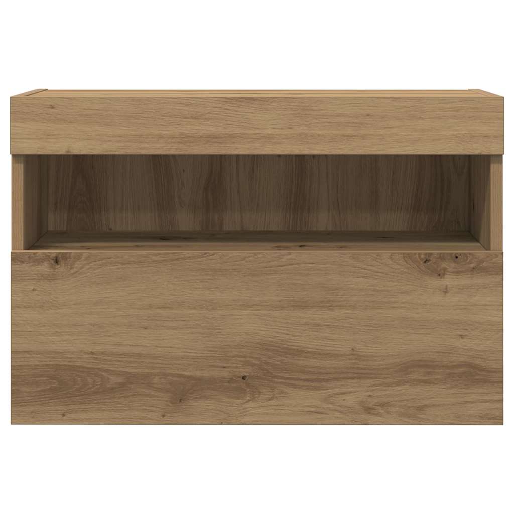 TV-Wandregal Eiche handwerklich 60 x 30 x 40 cm Holzwerkstoff
