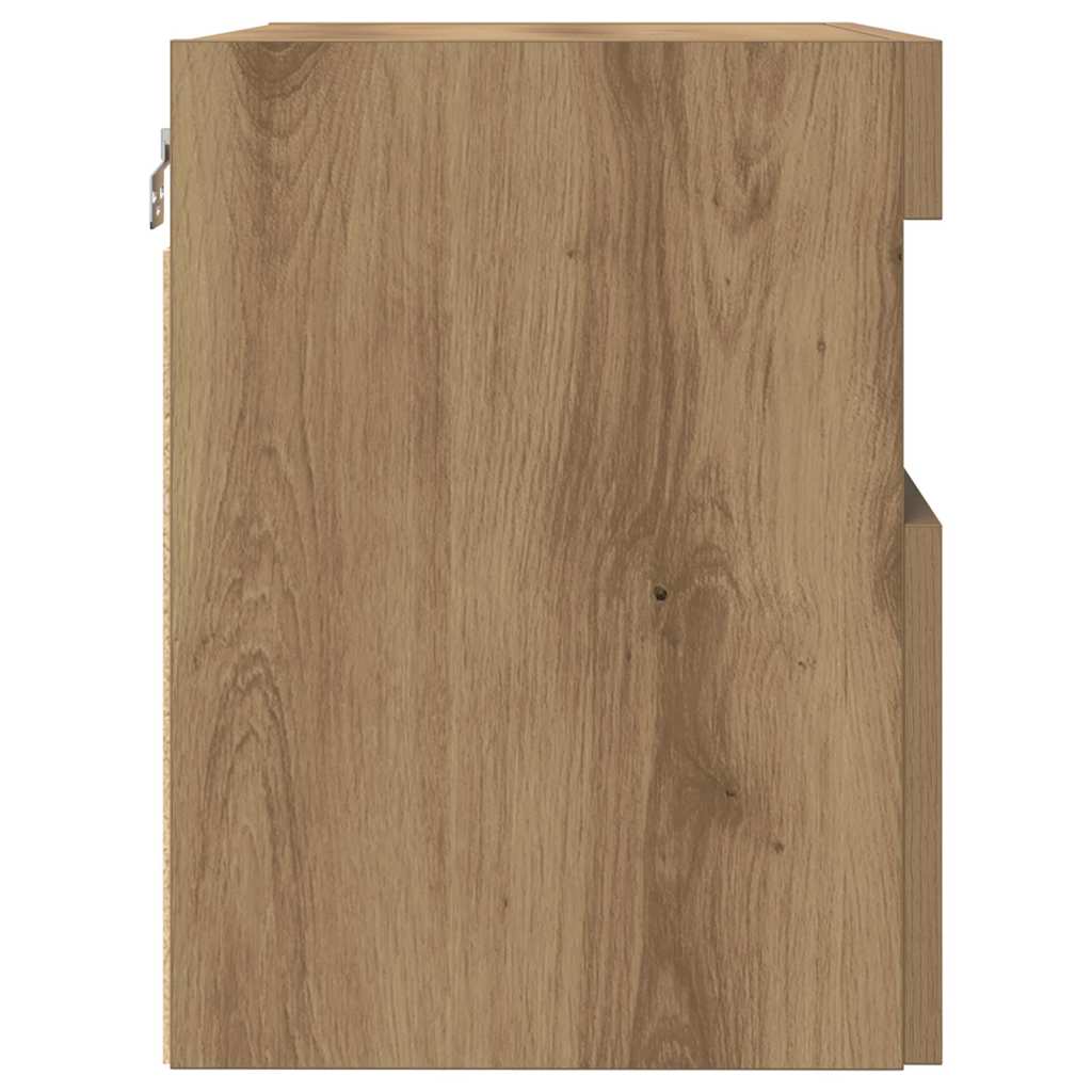 TV-Wandregal Eiche handwerklich 60 x 30 x 40 cm Holzwerkstoff