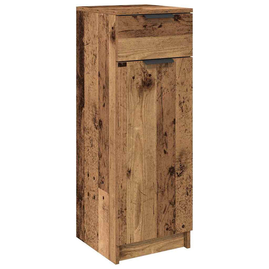 Badezimmerschrank mit Tür Altholz 32 x 34 x 90 cm Holzwerkstoff