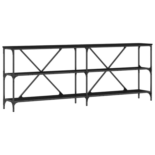 Konsolentisch mit Regal Schwarz 200 x 30 x 75 cm Holzwerkstoff