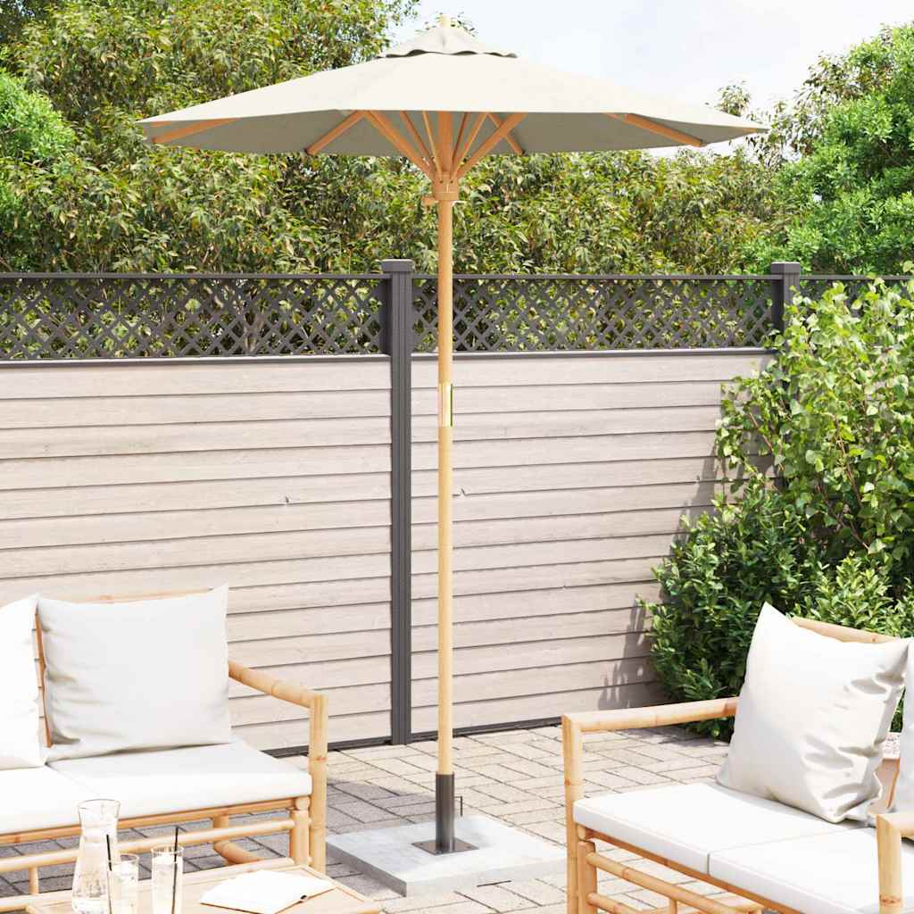 Cremefarbener Garten-Schirm 180x230 cm Bambus