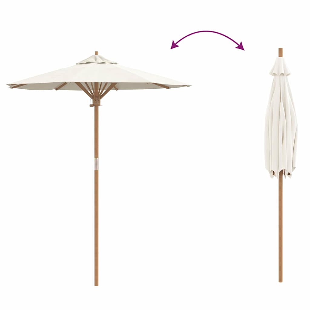 Cremefarbener Garten-Schirm 180x230 cm Bambus