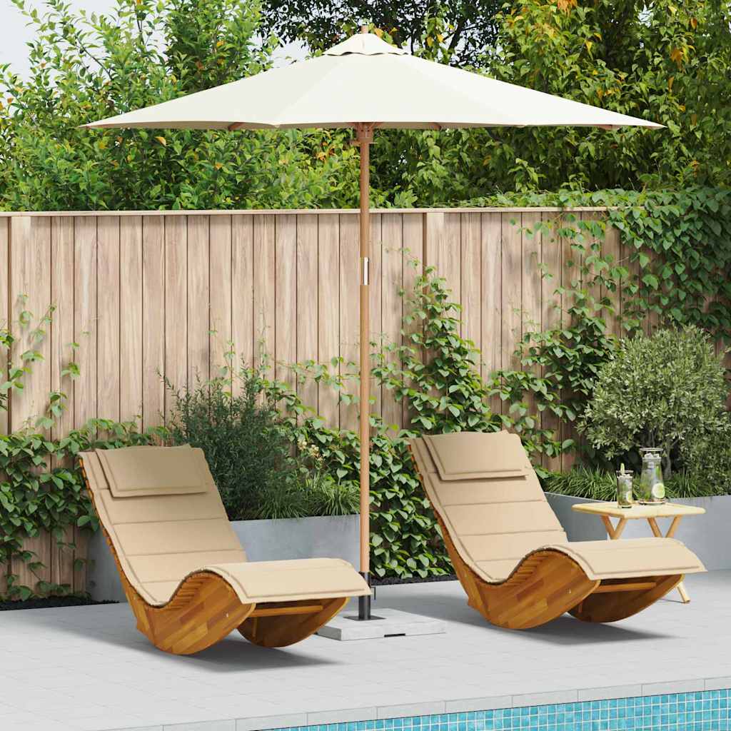 cremeweißer Gartenparasol 270x260 cm Bambus