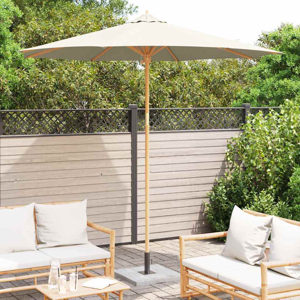 cremeweißer Gartenparasol 270x260 cm Bambus