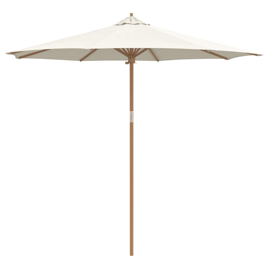 cremeweißer Gartenparasol 270x260 cm Bambus