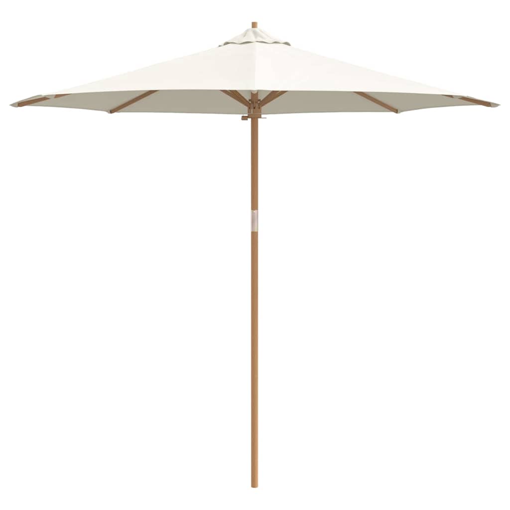 cremeweißer Gartenparasol 270x260 cm Bambus