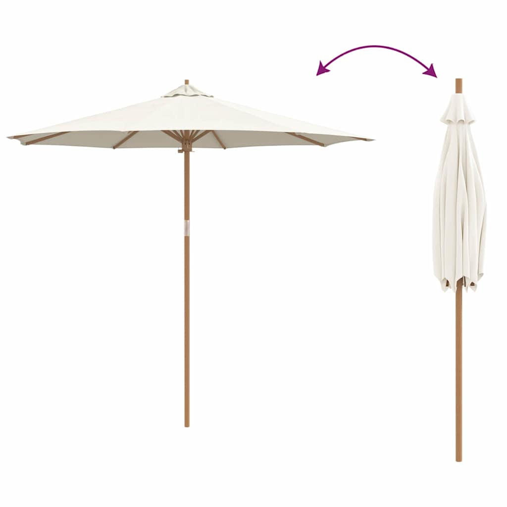 cremeweißer Gartenparasol 270x260 cm Bambus