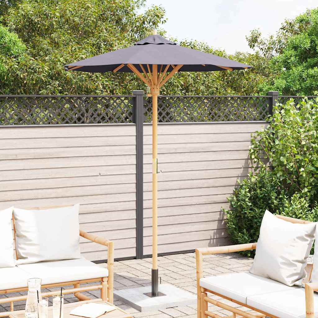 Gartenparasol Dunkelgrau 150 x 150 x 210 cm Bambus