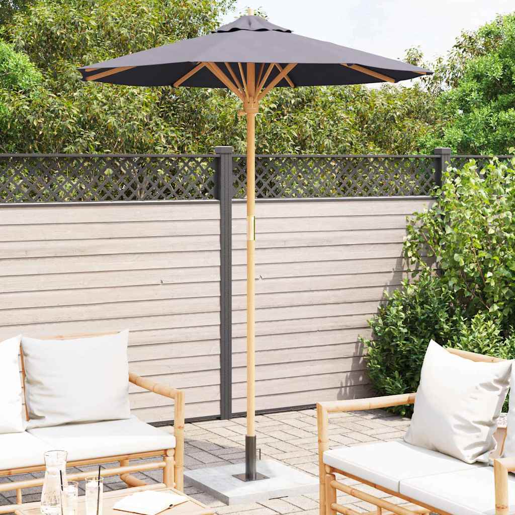 Gartenparasol Dunkelgrau 180 x 180 x 230 cm Bambus