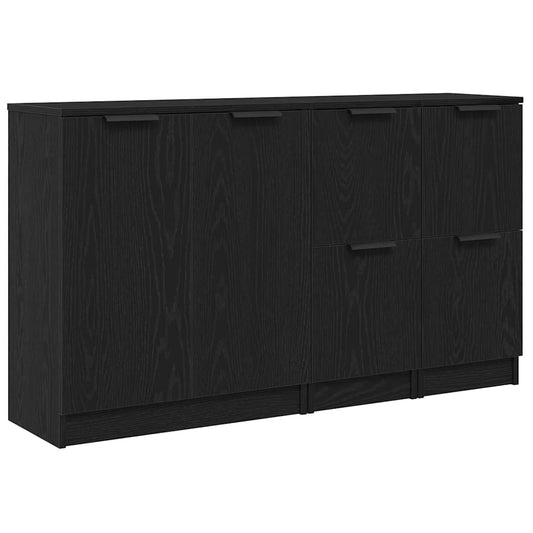 Sideboard Schwarz Eichen-Optik 180 x 30 x 70 cm Holzwerkstoff