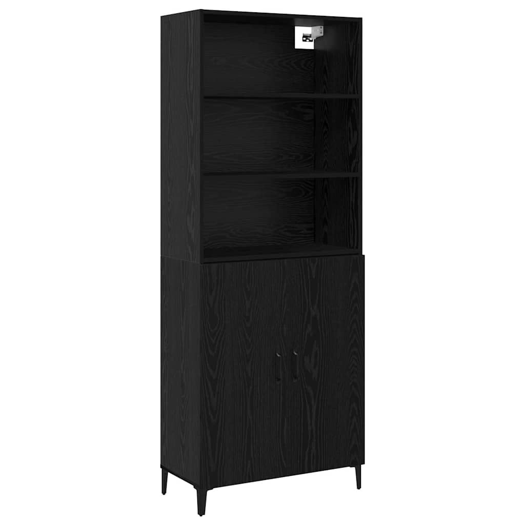 Sideboard Wandmontiert 2 pcs Schwarz Eichen-Optik Holzwerkstoff