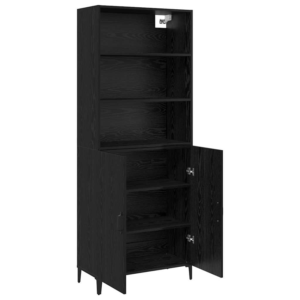 Sideboard Wandmontiert 2 pcs Schwarz Eichen-Optik Holzwerkstoff