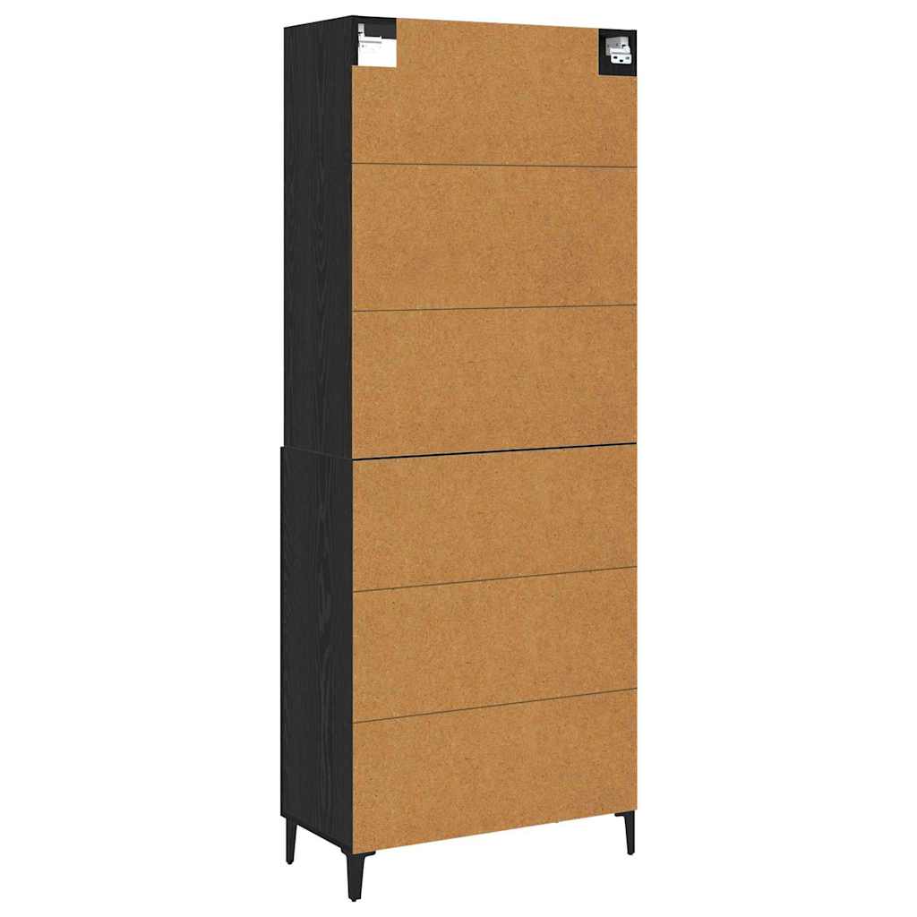 Sideboard Wandmontiert 2 pcs Schwarz Eichen-Optik Holzwerkstoff