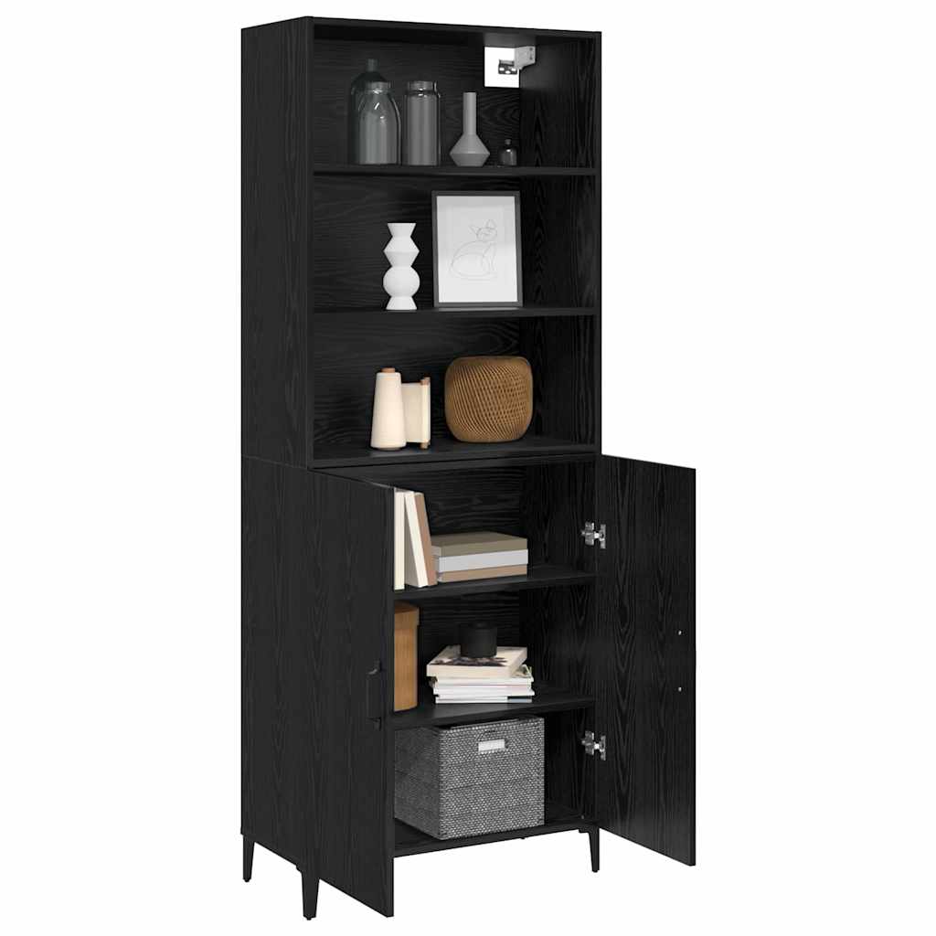Sideboard Wandmontiert 2 pcs Schwarz Eichen-Optik Holzwerkstoff