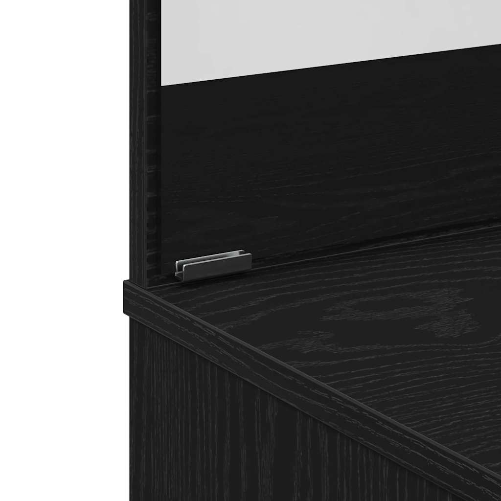 Schminktisch Set 2 pcs Schwarz Eichen-Optik 86.5 x 35 x 136 cm