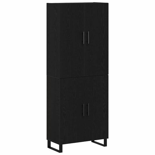Sideboard Wandmontiert 2 pcs Schwarz Eichen-Optik Holzwerkstoff