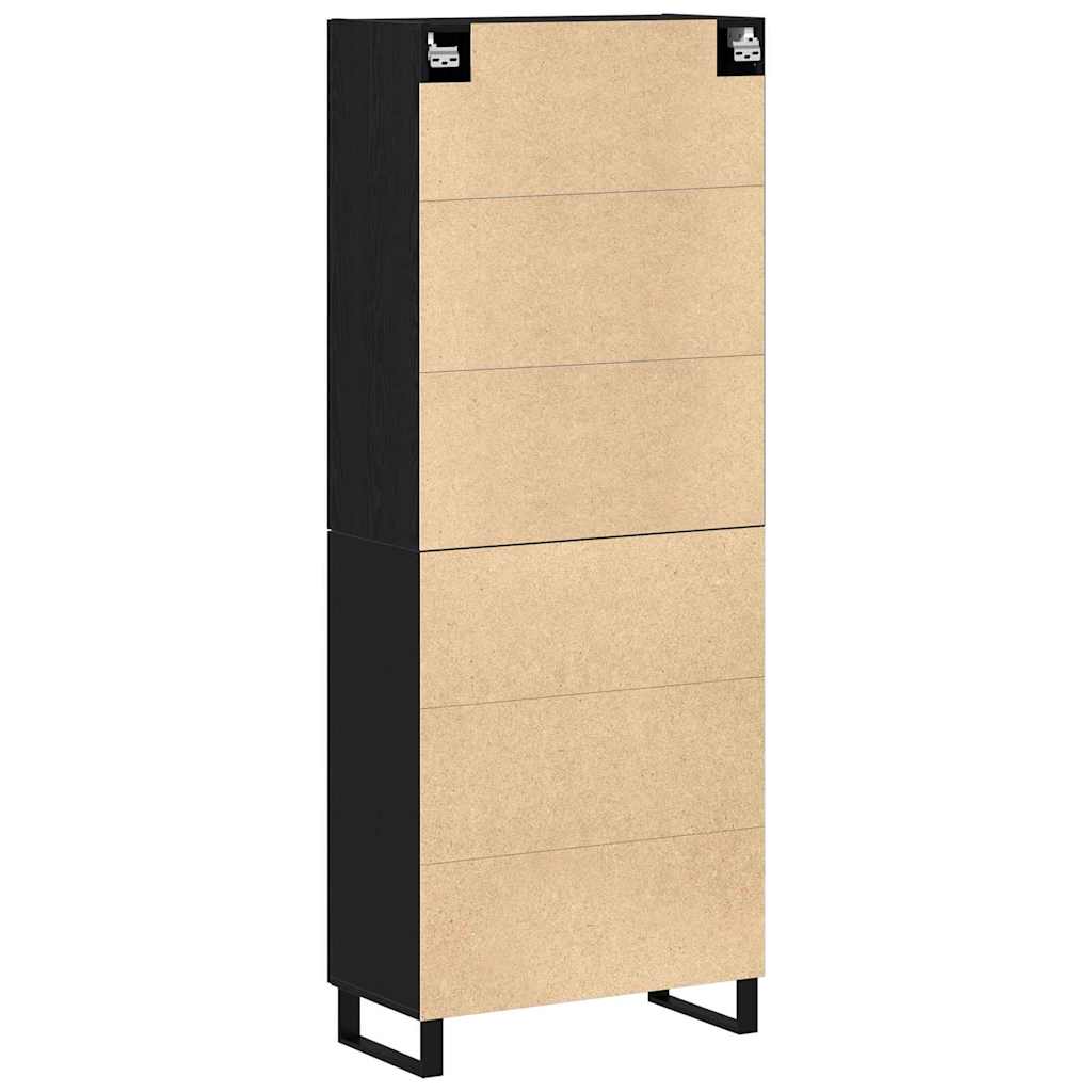 Sideboard Wandmontiert 2 pcs Schwarz Eichen-Optik Holzwerkstoff
