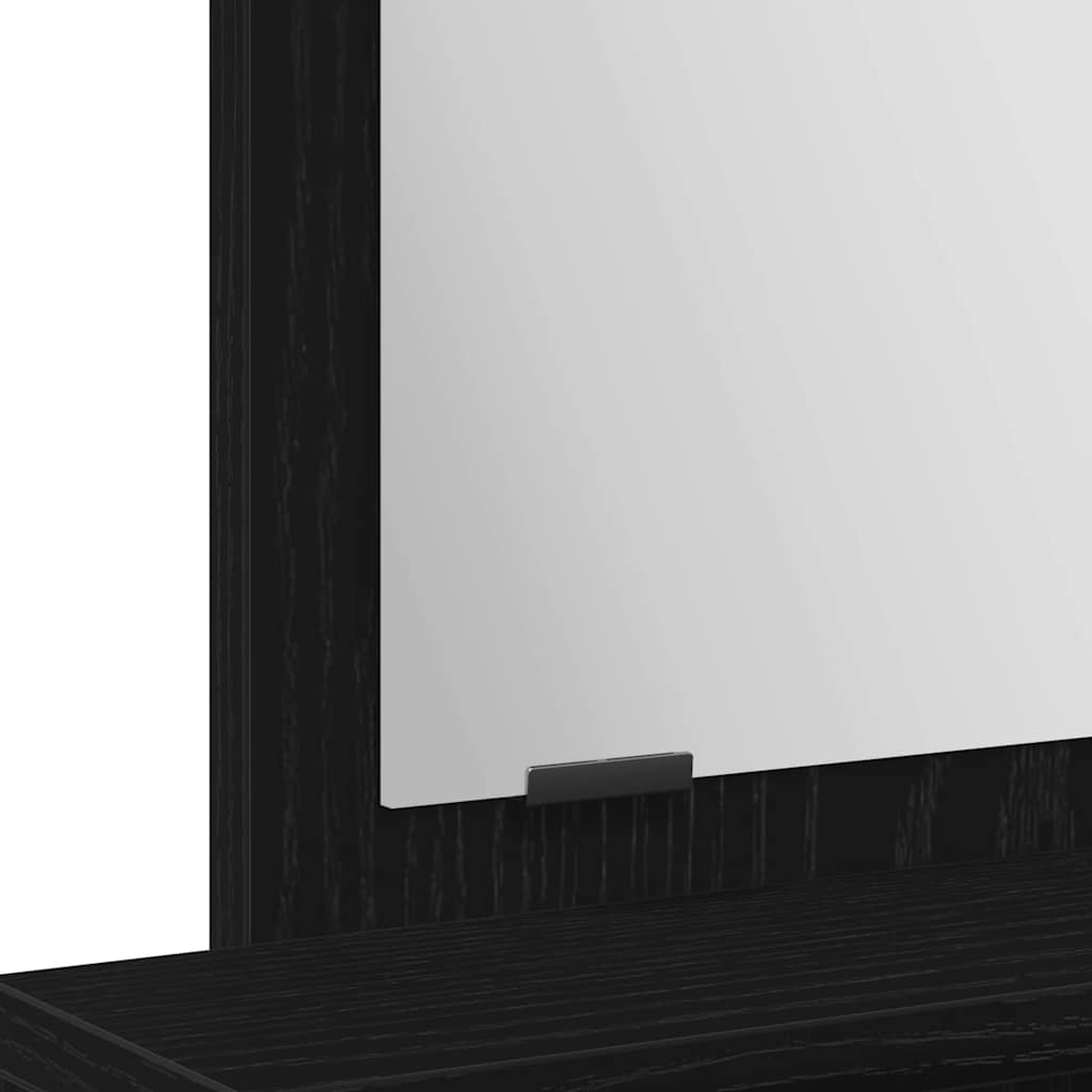 Schminktisch mit Regal Schwarz Eichen-Optik 50 x 41 x 140 cm