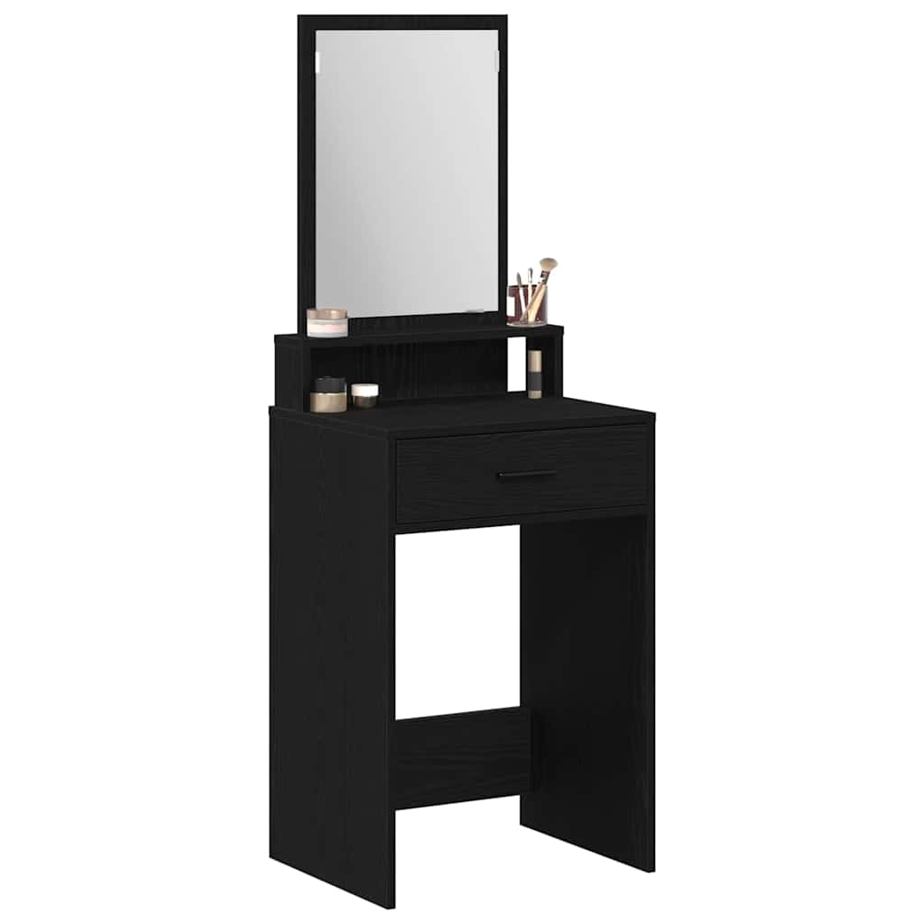Schminktisch mit Regal Schwarz Eichen-Optik 50 x 41 x 140 cm