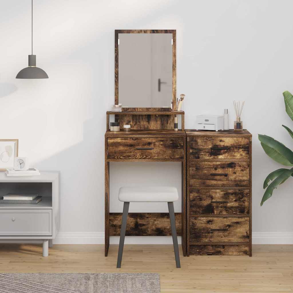 Schminktisch Räuchereiche 50 x 41 x 140 cm Holzwerkstoff