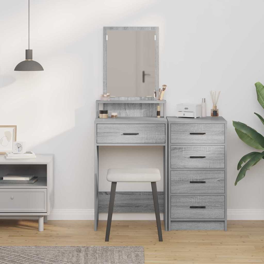 Schminktisch Grau Sonoma 50 x 41 x 140 cm Holzwerkstoff