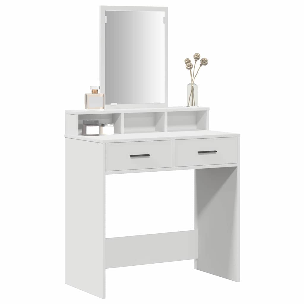 Schminktisch mit Schubladen Weiß 79 x 41 x 140 cm Holzwerkstoff