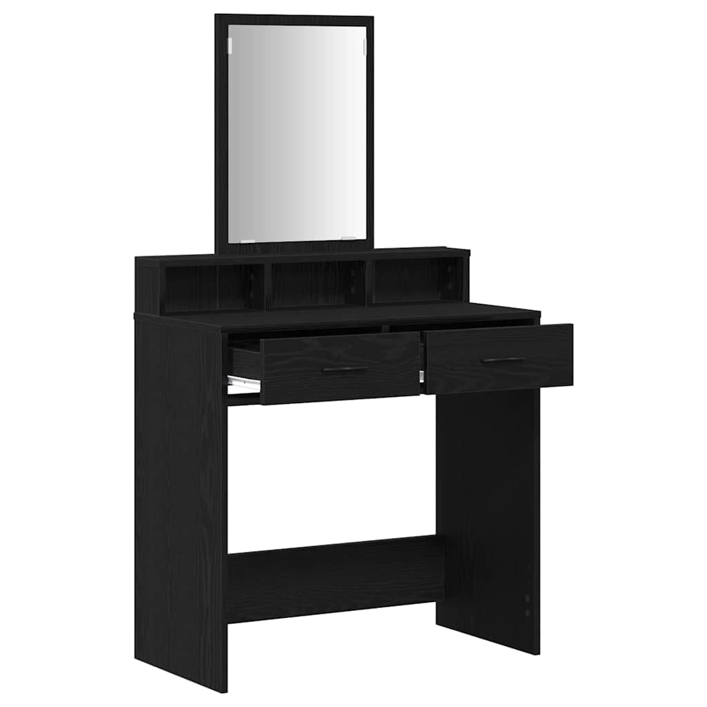 Schminktisch mit Regal Schwarz Eichen-Optik 79 x 41 x 140 cm
