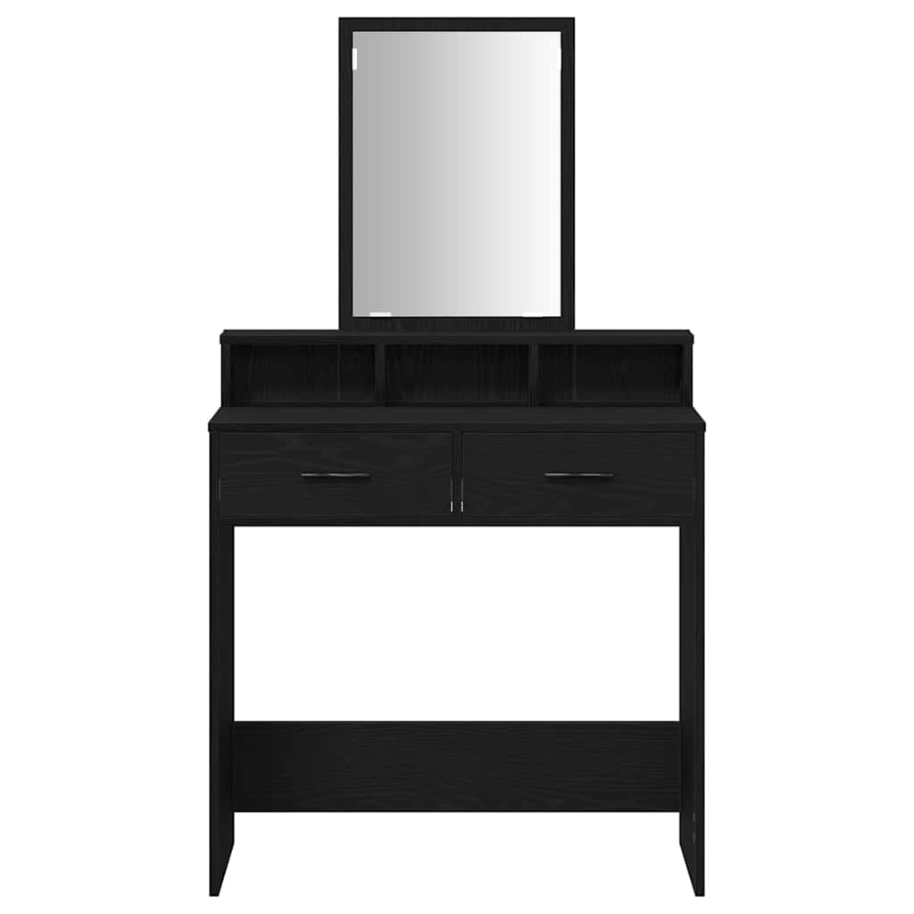 Schminktisch mit Regal Schwarz Eichen-Optik 79 x 41 x 140 cm