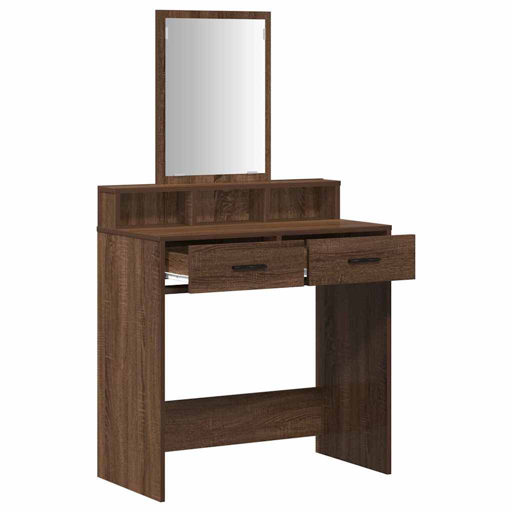 Schminktisch Braun Eichen-Optik 79 x 41 x 140 cm Holzwerkstoff