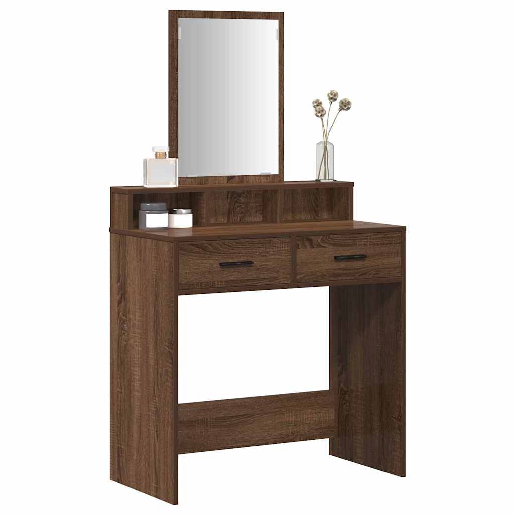 Schminktisch Braun Eichen-Optik 79 x 41 x 140 cm Holzwerkstoff