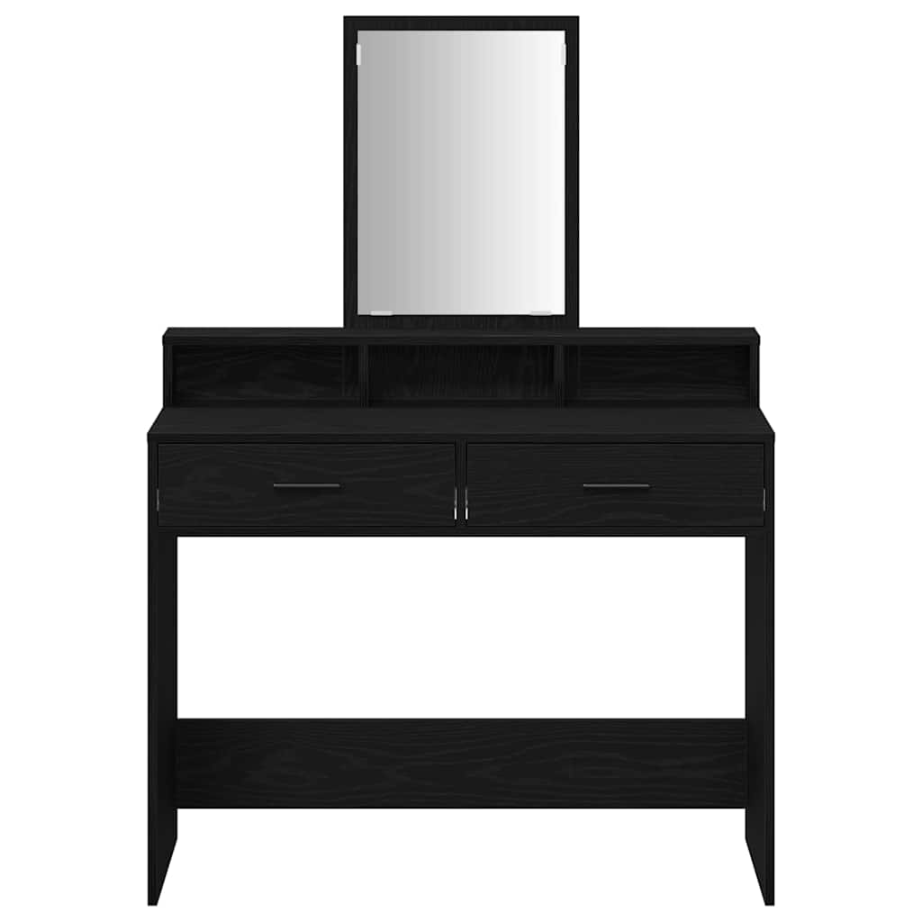Schminktisch mit Regal Schwarz Eichen-Optik 100 x 41 x 140 cm