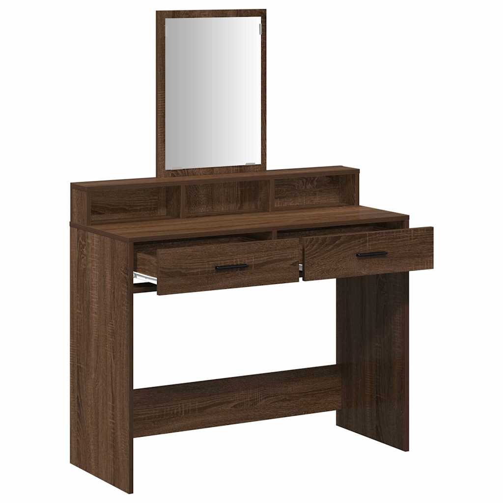 Schminktisch Braun Eichen-Optik 100 x 41 x 140 cm Holzwerkstoff