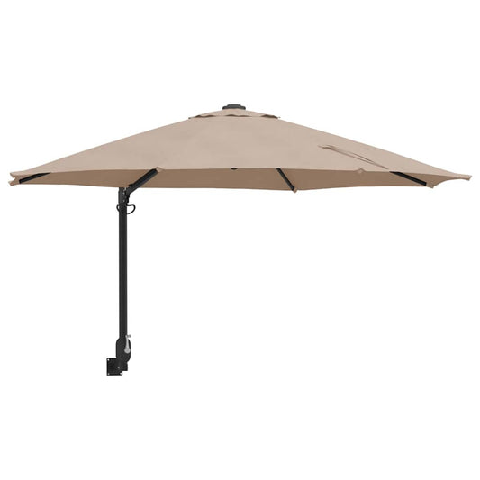 Gartenparasol Taupe und Schwarz 248 x 248 x 148 cm