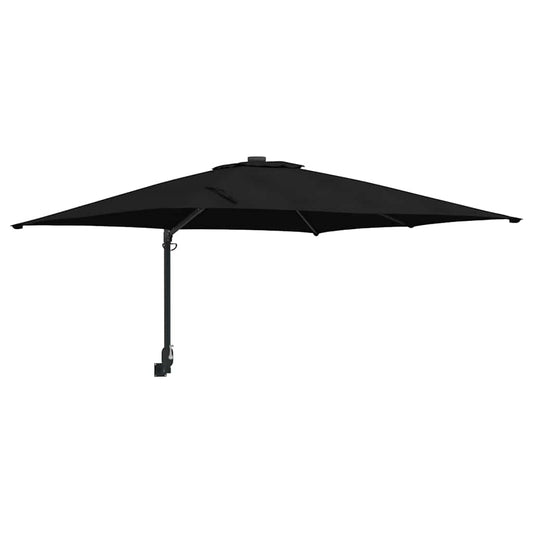 Gartenparasol Schwarz und Schwarz 248,5 x 247,5 x 160 cm